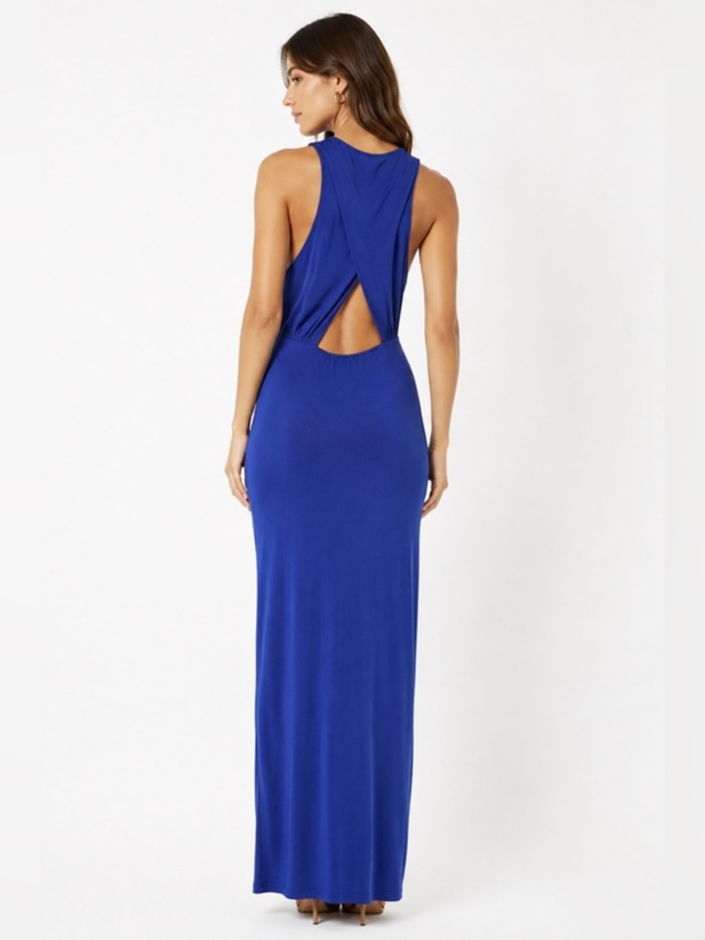 Susana Monaco Sleeveless Open Back Maxi Dress Royal Blue Womens S NEW